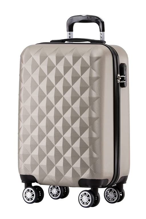 BEIBYE Zwillingsrollen 2066 Hartschale Trolley Koffer Reisekoffer Gepäck M-L-XL-Set (Champagner, M)