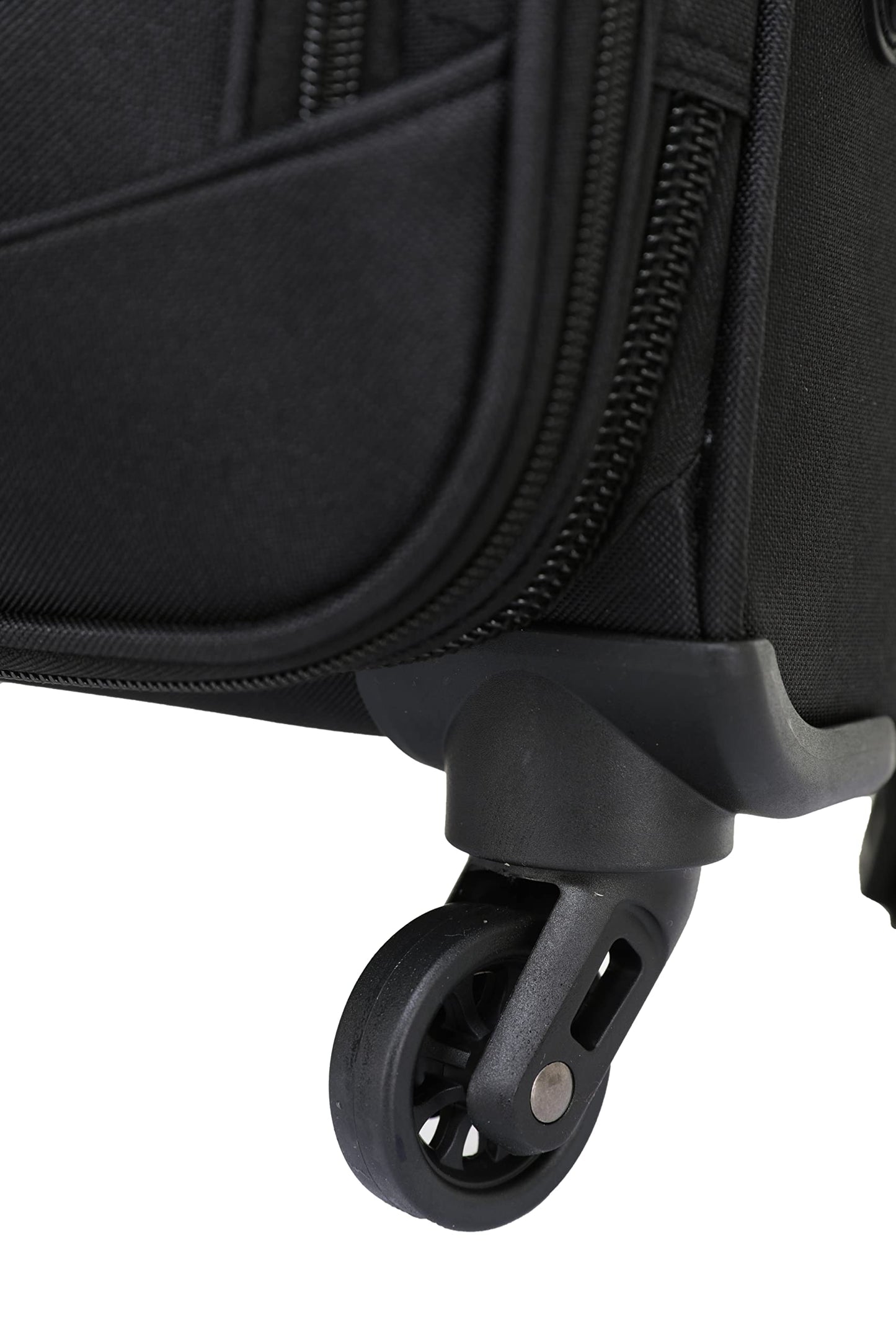 BEIBYE Leichter Stoffkoffer Kofferset Trolley Außentaschen Dehungsfuge mehr Stauraum mit Zahlenschloss (Schwarz, M-Handgepäck-54cm)