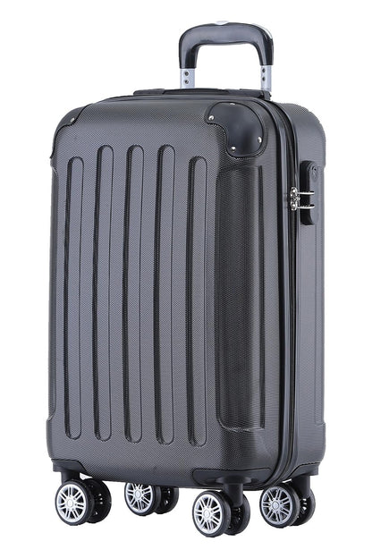 BEIBYE Zwillingsrollen Hardcase Reisekoffer Koffer Trolleys Hartschale in XL-L-M in 14 Farben (Schwarz, Handgepäck (55cm))