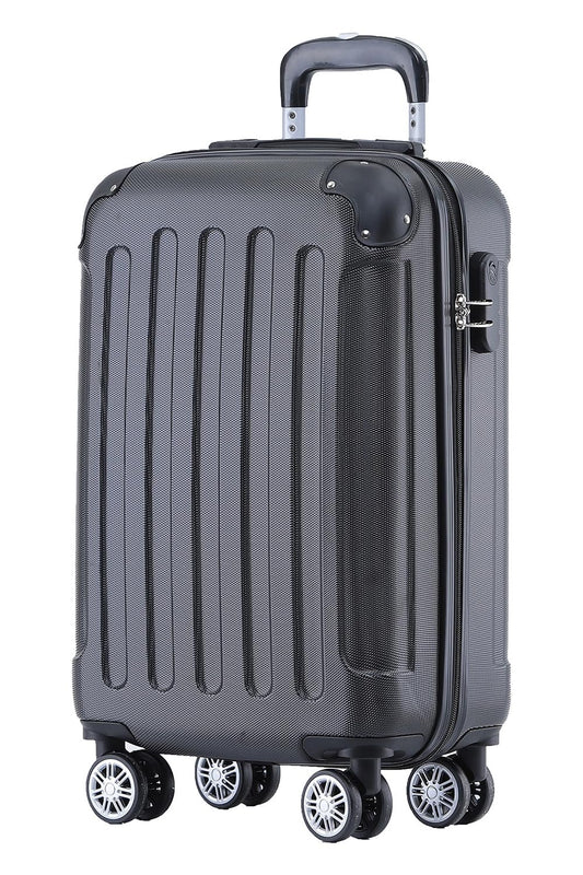 BEIBYE Zwillingsrollen Hardcase Reisekoffer Koffer Trolleys Hartschale in XL-L-M in 14 Farben (Schwarz, Handgepäck (55cm))